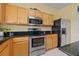 Stainless steel appliances and ample counter space highlight this efficient kitchen at 17527 Stinchar Dr, Land O Lakes, FL 34638