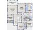 Second floor plan with 5 bedrooms, 3 baths, owners suite, covered balcony and bonus room at 28565 Picana Ln, Wesley Chapel, FL 33543