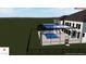 Rendering of a custom pool and spa in enclosed lanai with an outdoor entertainment area at 28565 Picana Ln, Wesley Chapel, FL 33543