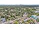 Expansive aerial view showcasing neighborhood, lush greenery, city skyline in the distance at 3008 E Wilder Ave, Tampa, FL 33610