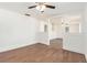 Bright living room with updated ceiling fan and modern flooring at 3008 E Wilder Ave, Tampa, FL 33610