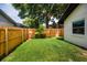 Fenced backyard with well-maintained lawn and vibrant landscaping at 3089 Ashland Ter, Clearwater, FL 33761
