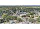 Expansive aerial view of a neighborhood featuring mature trees and a distant skyline, providing a sense of community and location at 3201 E Mcberry St, Tampa, FL 33610