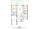 Detailed floor plan showcasing the home's layout with a large primary bedroom, living room, kitchen, and garage at 4342 Candler Ave, Spring Hill, FL 34609