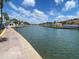 Scenic water view with palm trees and waterfront properties under a blue, partly cloudy sky at 4851 W Gandy Blvd # B10L30, Tampa, FL 33611