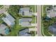 Aerial view of residential homes showcases lush lawns and sparkling swimming pools in a well-planned neighborhood at 5303 Cottonwood Tree Cir, Valrico, FL 33596