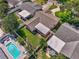 Aerial view of property, featuring a pool, patio, well maintained lawn and nearby homes at 5435 20Th N Ave, St Petersburg, FL 33710