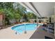 Inviting pool surrounded by lush landscaping, creating a private backyard oasis at 810 Erik Lake Rd, Brandon, FL 33510