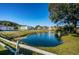 Serene community pond view with fountain and lush landscaping at 952 Virginia St # 303, Dunedin, FL 34698