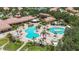 Aerial view of the community pool and clubhouse, showing a resort-style pool area at 137 Silver Falls Dr, Apollo Beach, FL 33572