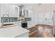 Modern kitchen with stainless steel appliances, white cabinets, and stylish backsplash at 137 Silver Falls Dr, Apollo Beach, FL 33572