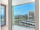 Balcony featuring a scenic view of the water and city skyline on a sunny day at 1430 Gulf Blvd # 707, Clearwater Beach, FL 33767