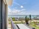 This balcony view shows the waterway and community at 1430 Gulf Blvd # 707, Clearwater Beach, FL 33767
