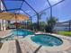 Beautiful backyard pool and spa under a screened enclosure, perfect for outdoor relaxation and entertaining at 1947 Marshberry Ct, Trinity, FL 34655