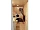 Cozy bathroom features a stylish shower curtain and coordinated bath accessories at 2737 Enterprise E Rd # 192, Clearwater, FL 33759