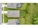 Aerial view of the property with a red outline, showing the house and surrounding lot at 2898 Living Coral Dr, Odessa, FL 33556