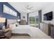 Main bedroom with en-suite, recessed lights, carpeted floors, and sliding glass door access to the outdoors at 3707 Smoke Hickory Ln, Valrico, FL 33596