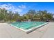 Community swimming pool featuring diving platforms and meticulously maintained landscaping with chairs for community residents at 3707 Smoke Hickory Ln, Valrico, FL 33596