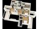 Upstairs floor plan showcasing an open living area, multiple bedrooms, bathrooms, and balcony at 4316 Wallace Cir, Tampa, FL 33611