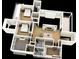 A well designed floor plan featuring multiple bedrooms, living spaces, and two balconies at 4316 Wallace Cir, Tampa, FL 33611