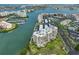 Drone shot featuring waterfront condo property in a prime location with water views at 7400 Sun Island S Dr # 412, South Pasadena, FL 33707