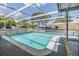 Sparkling backyard swimming pool inside of a screened enclosure, perfect for Gathering fun at 9115 Panda Ln, Port Richey, FL 34668