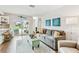 Cozy living room with comfortable seating, hardwood floors, and access to the backyard at 1286 Stony Brook Ln, Dunedin, FL 34698