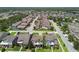 Wide aerial shot of a residential community featuring manicured lawns and tree-lined streets at 14110 Barrington Stowers Dr, Lithia, FL 33547