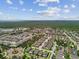 Aerial view showcasing a residential community with tree-lined streets on a sunny day at 14110 Barrington Stowers Dr, Lithia, FL 33547
