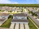 Aerial view of home in a community with lush greenery and well-maintained streets at 15430 Caravan Ave, Odessa, FL 33556