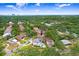 Property aerial view with the city skyline in the distance, near the bay and community at 4640 W Lamb Ave, Tampa, FL 33629