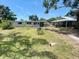 Exterior shot showing the home, carport, driveway, and mature trees in the front yard at 4722 Harris Ave, Sarasota, FL 34233