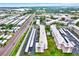 Wide aerial shot of the neighborhood, revealing meticulously kept landscaping and community features at 5501 80Th N St # 206, St Petersburg, FL 33709