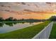 Scenic view of a serene pond surrounded by lush greenery, offering a tranquil and picturesque setting at 5624 Fisher Glen Loop, Wesley Chapel, FL 33545