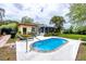Inviting backyard showcasing a sparkling pool and landscaped patio area, great for entertaining at 614 12Th Nw St, Largo, FL 33770