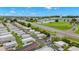Aerial view of homes near a main road, showcasing the community's convenient location at 7118 El Meyers St, Zephyrhills, FL 33541