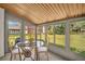 Cozy sunroom with a glass table and chairs overlooking a lush green lawn and foliage at 1400 Tarpon Woods Blvd # A4, Palm Harbor, FL 34685