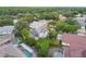 Aerial view of homes with screened pools and lush landscaping, highlighting a private and serene residential setting at 16003 Ridley Pl, Tampa, FL 33647