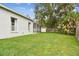 Large, well-maintained backyard featuring lush green grass, a privacy fence, and mature trees at 16003 Ridley Pl, Tampa, FL 33647