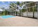 Inviting screened-in pool area with a covered lanai, perfect for enjoying the outdoors with privacy and comfort at 16003 Ridley Pl, Tampa, FL 33647
