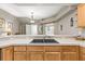 Kitchen with dual basin sink, light countertops, oak cabinets, and neutral wall color at 1827 Hammocks Ave # 1303, Lutz, FL 33549