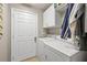 Functional laundry room with white washer and dryer, ample storage and convenient access to the outdoors at 1827 Hammocks Ave # 1303, Lutz, FL 33549