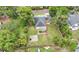 Overhead view of home with a large backyard and surrounding greenery at 204 W Calhoun St, Plant City, FL 33563