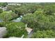 Overhead view of a property featuring a pool, mature trees, and a serene residential neighborhood at 2273 Willowbrook Dr, Clearwater, FL 33764