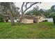 Expansive backyard with a storage shed and lush lawn, offering ample space for outdoor activities and storage at 2273 Willowbrook Dr, Clearwater, FL 33764