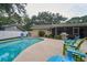 Inviting backyard pool with a patio and Adirondack chairs, perfect for outdoor relaxation and entertainment at 2273 Willowbrook Dr, Clearwater, FL 33764