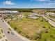 Aerial view of community recreational field with soccer goals and a view of the community pool at 2771 Suncoast Blend Dr, Odessa, FL 33556