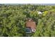A beautiful aerial shot showing a home surrounded by dense trees and lush vegetation at 2990 Longbrooke Way, Clearwater, FL 33760