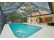 Tranquil pool area enclosed by a screen, offering privacy and stunning outdoor living space at 2990 Longbrooke Way, Clearwater, FL 33760