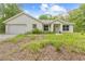 Charming single-Gathering home featuring an attached garage and well-lit exterior with a spacious front yard at 5422 Wilkins Trl, Brooksville, FL 34602